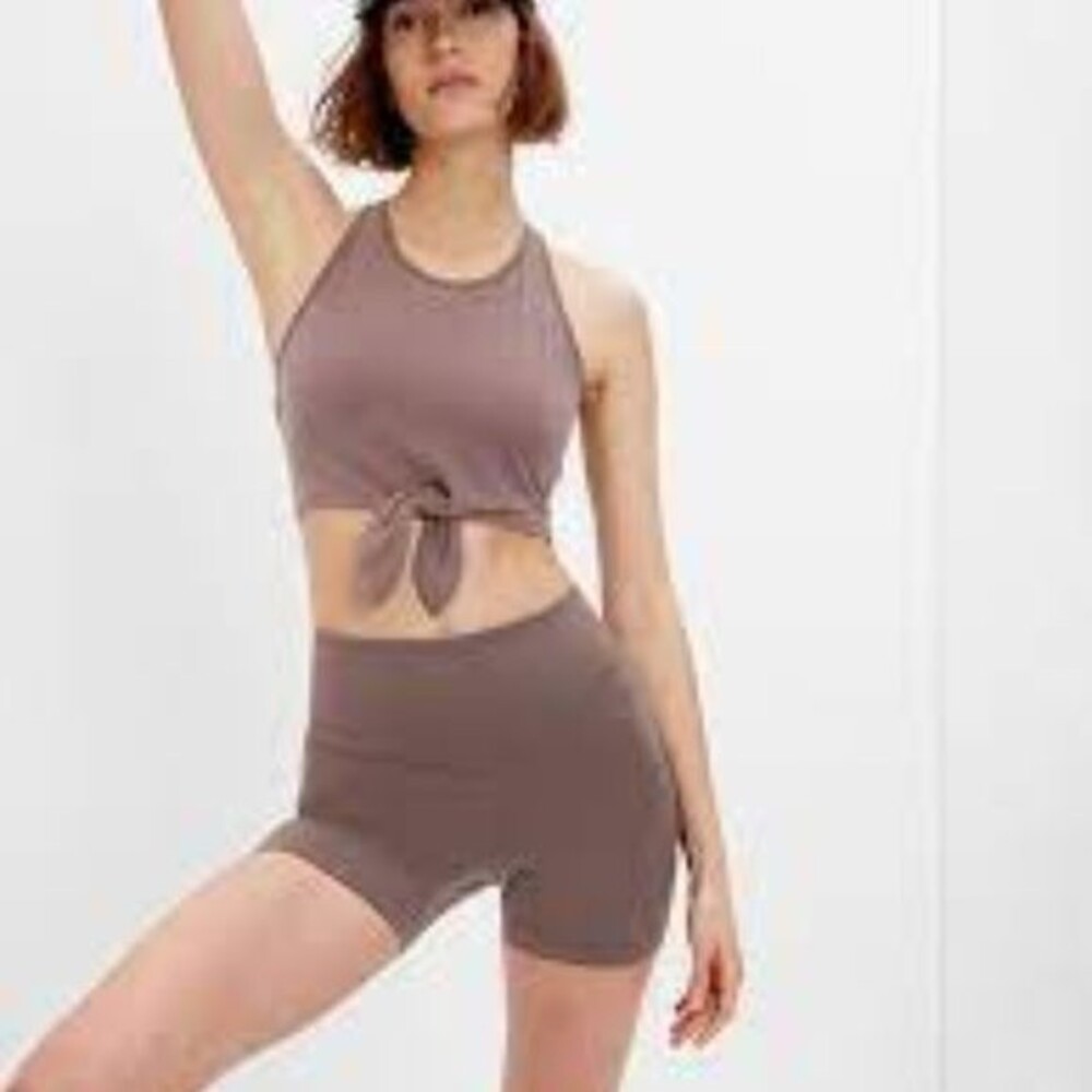 GAP WOMEN'S BREATH PEPPERCORN TIE-FRONT JERSEY KNIT CROPPED TOP NWT
